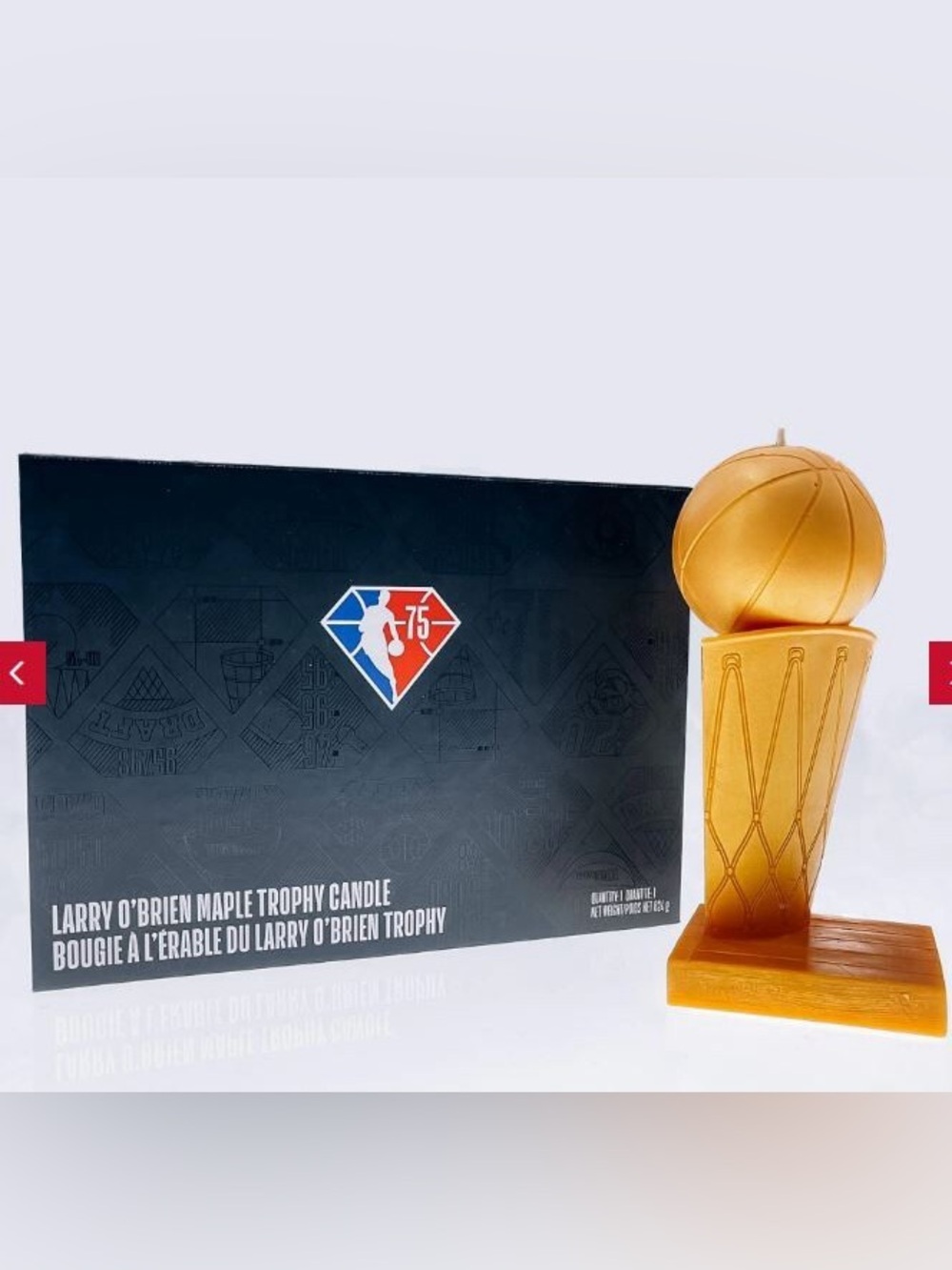 NBA 75 Larry O'Brien Maple Trophy Candle - Gold